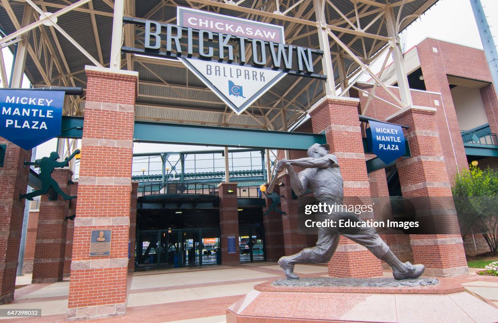 Explore the Iconic Mickey Mantle Statue at Chickasaw Bricktown Ballpark