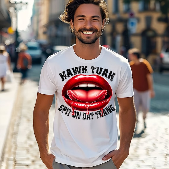 Trendy Mens Hawk Tuah Shirt: T-shirts, Stickers, Decor