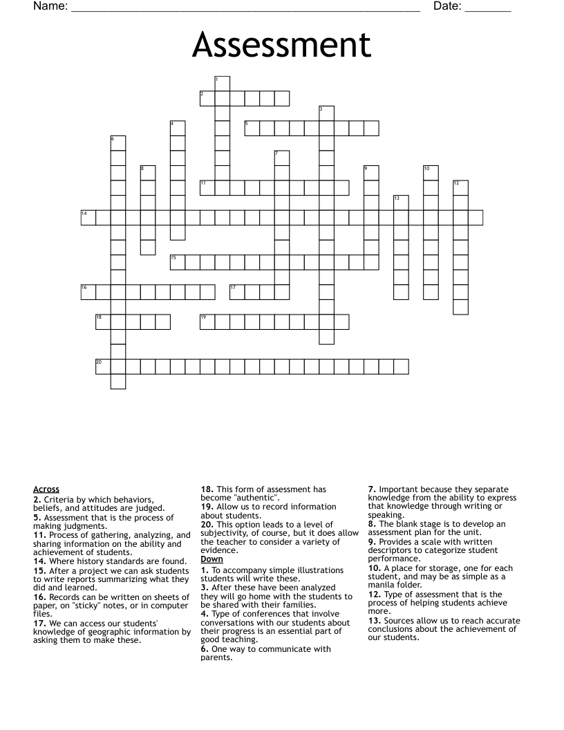 Improve your judgment with this: assessment of a situation crossword.