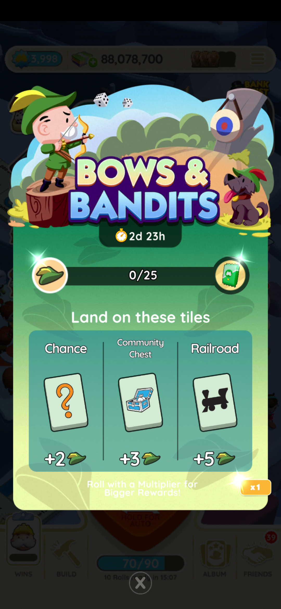 bows and bandits milestones