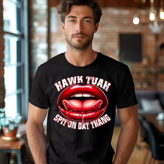 Trendy Mens Hawk Tuah Shirt: T-shirts, Stickers, Decor