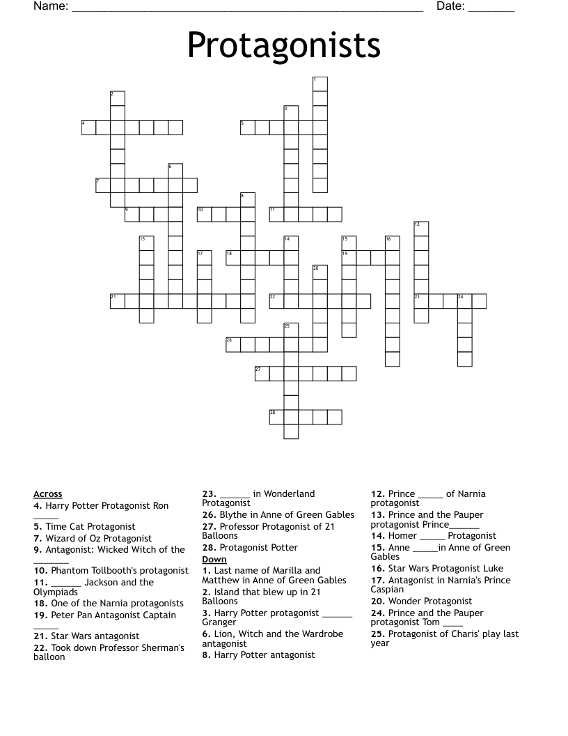 protagonist crossword