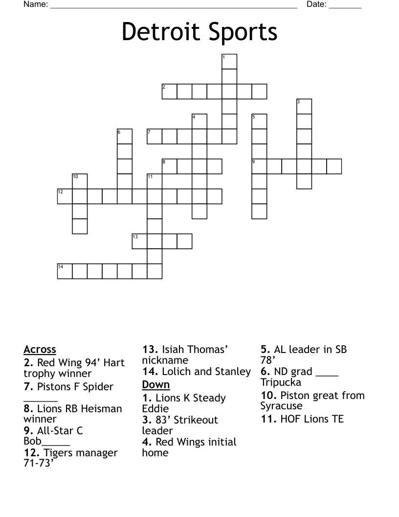 Detroit Team Crossword Clue: Hints and Answers for Sports Fans!