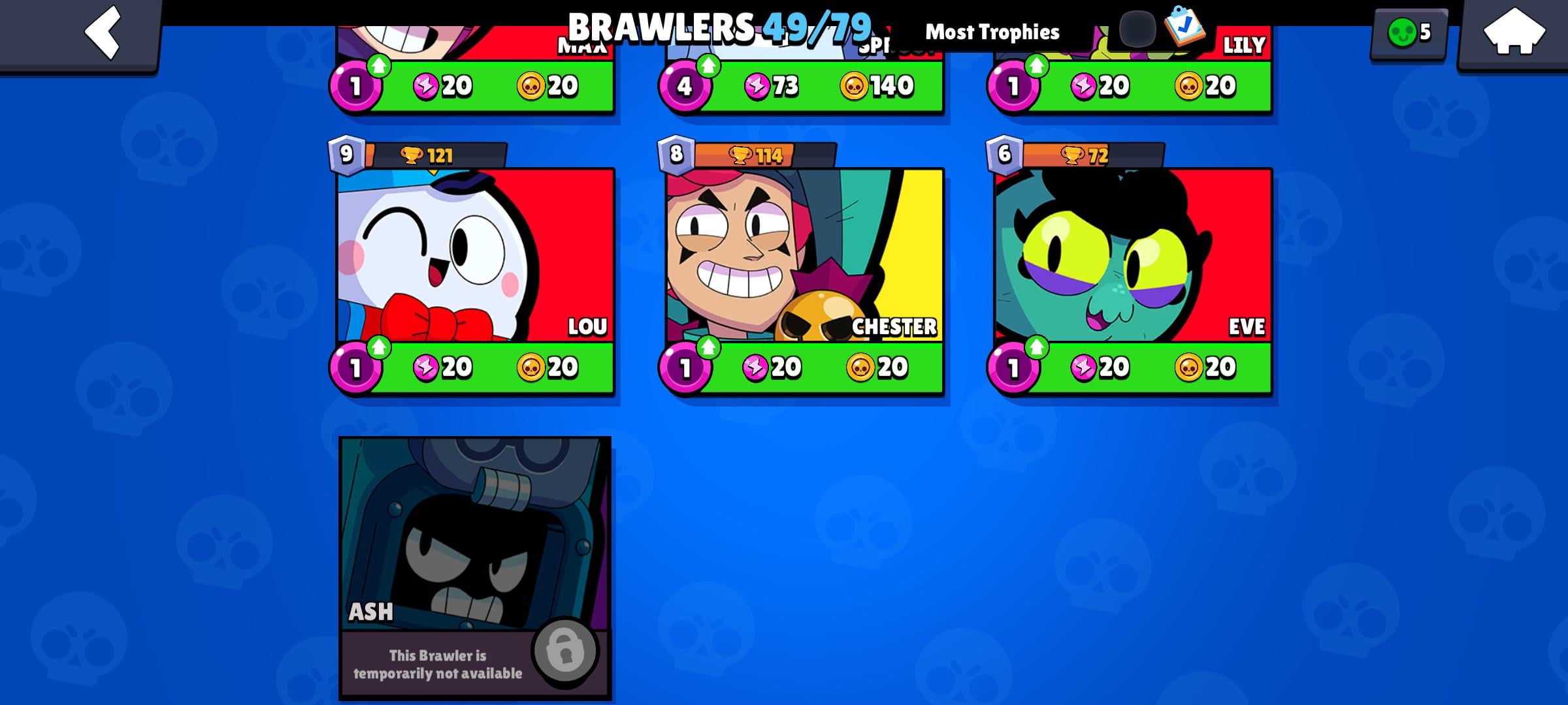 ash unavailable brawl stars