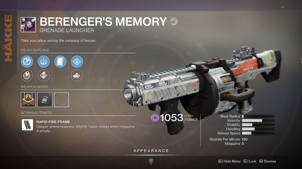 memory interdict god roll