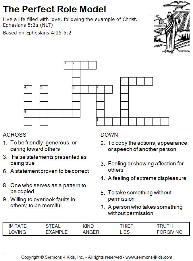 Role models set a good one for your children crossword, the best way to teach your kids!