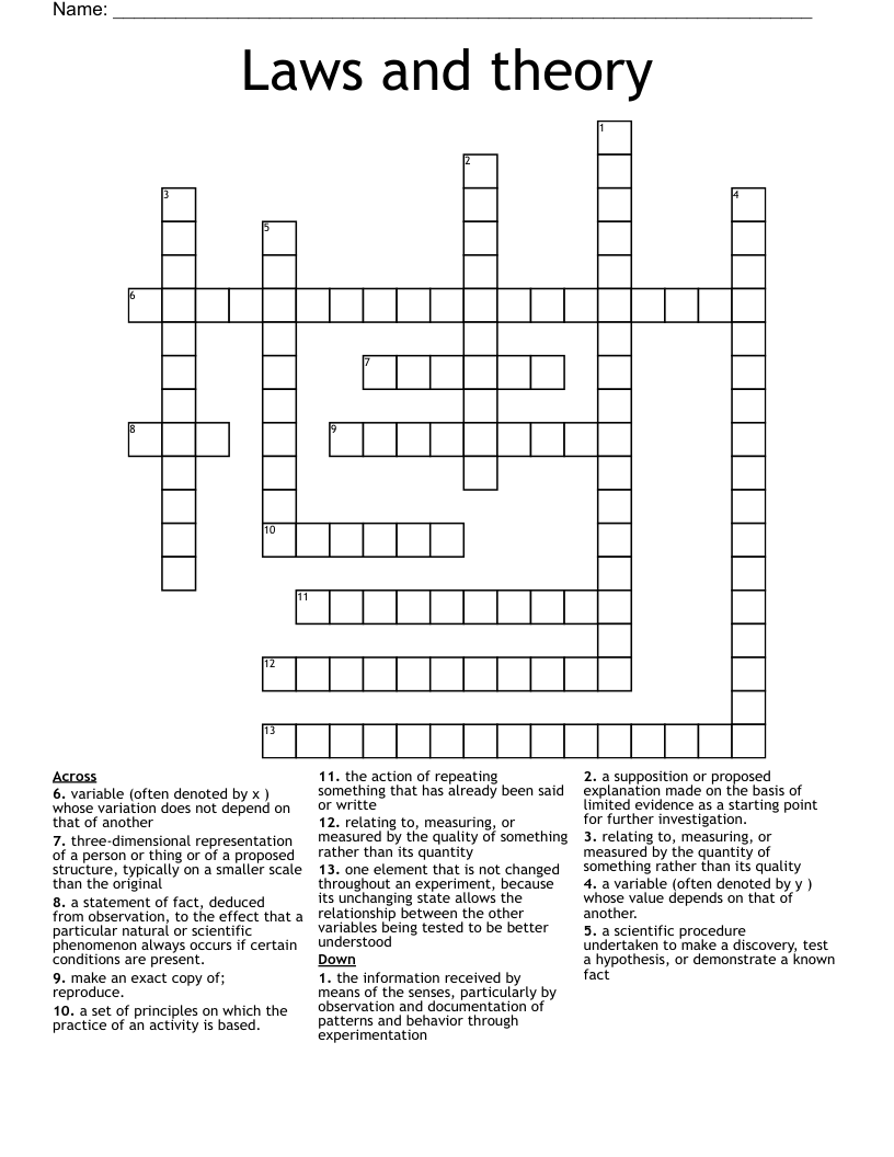 theory crossword