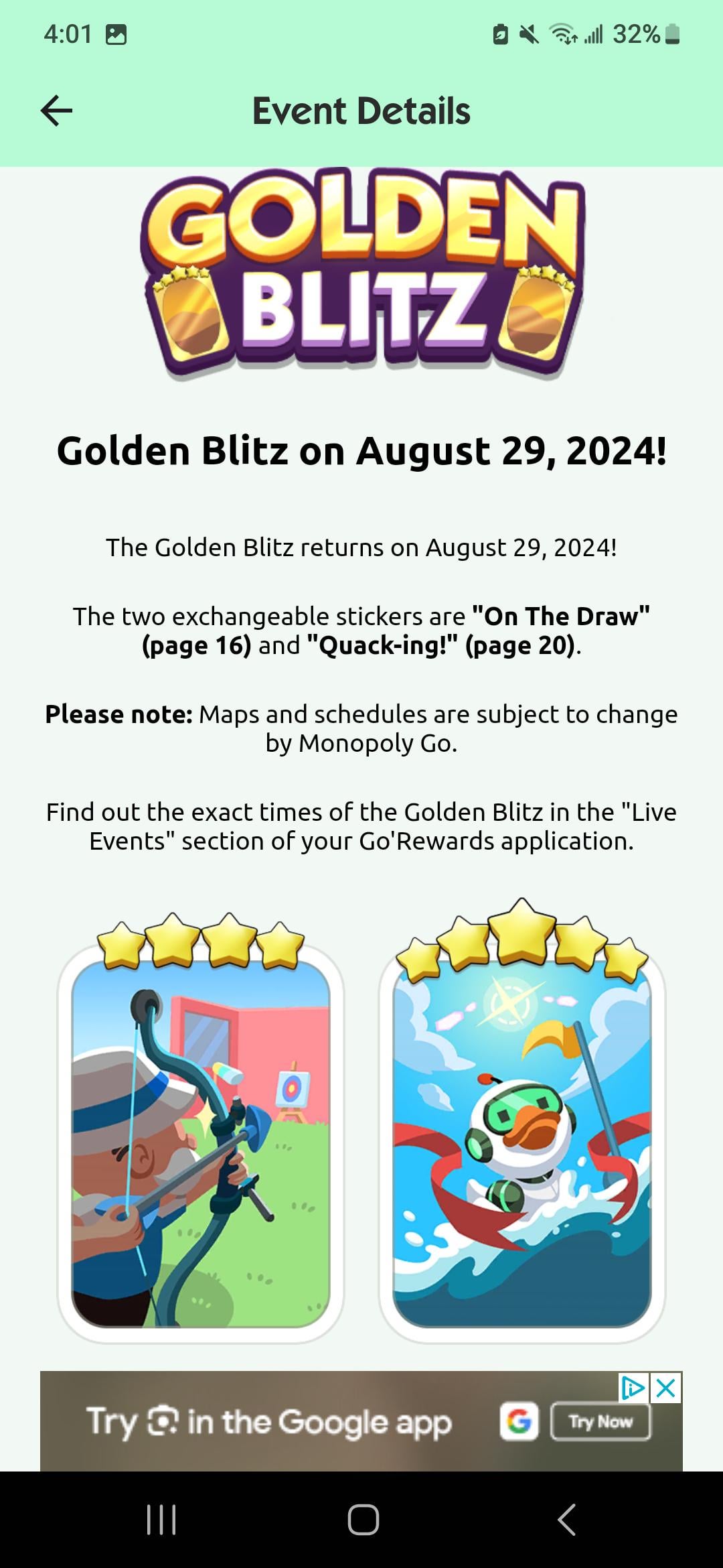 when is the next golden blitz monopoly