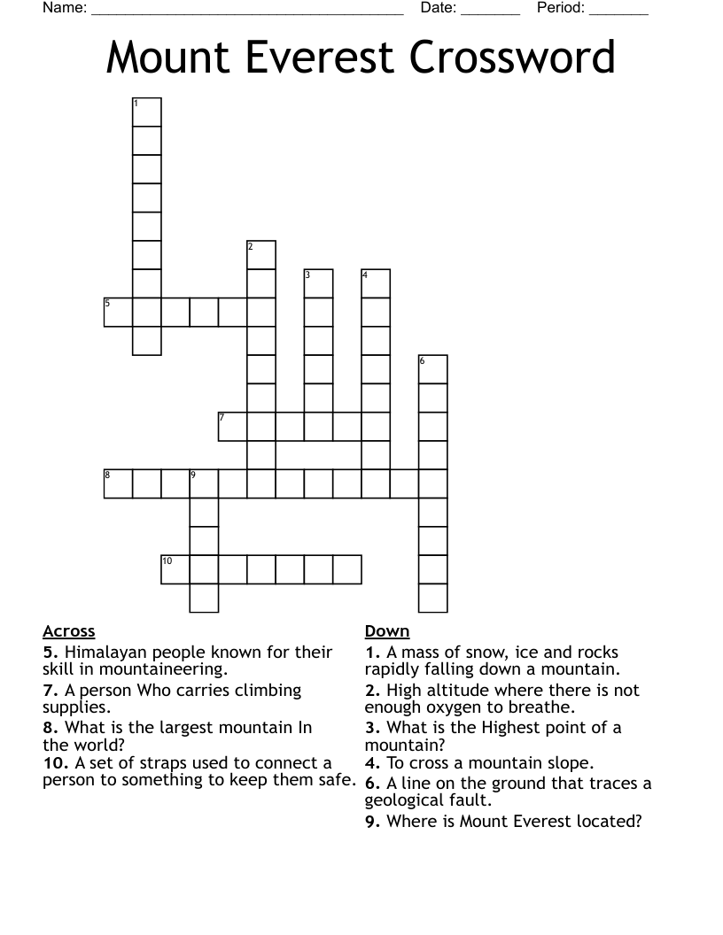 The Best Mount Everest Crossword: improve your knowledge and How to find it.